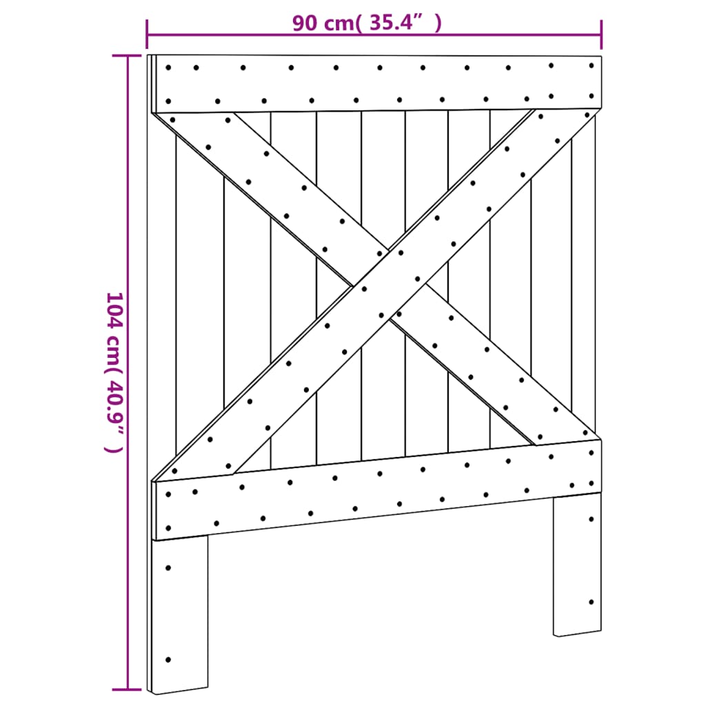 Tête de lit 100x104 cm en pin massif