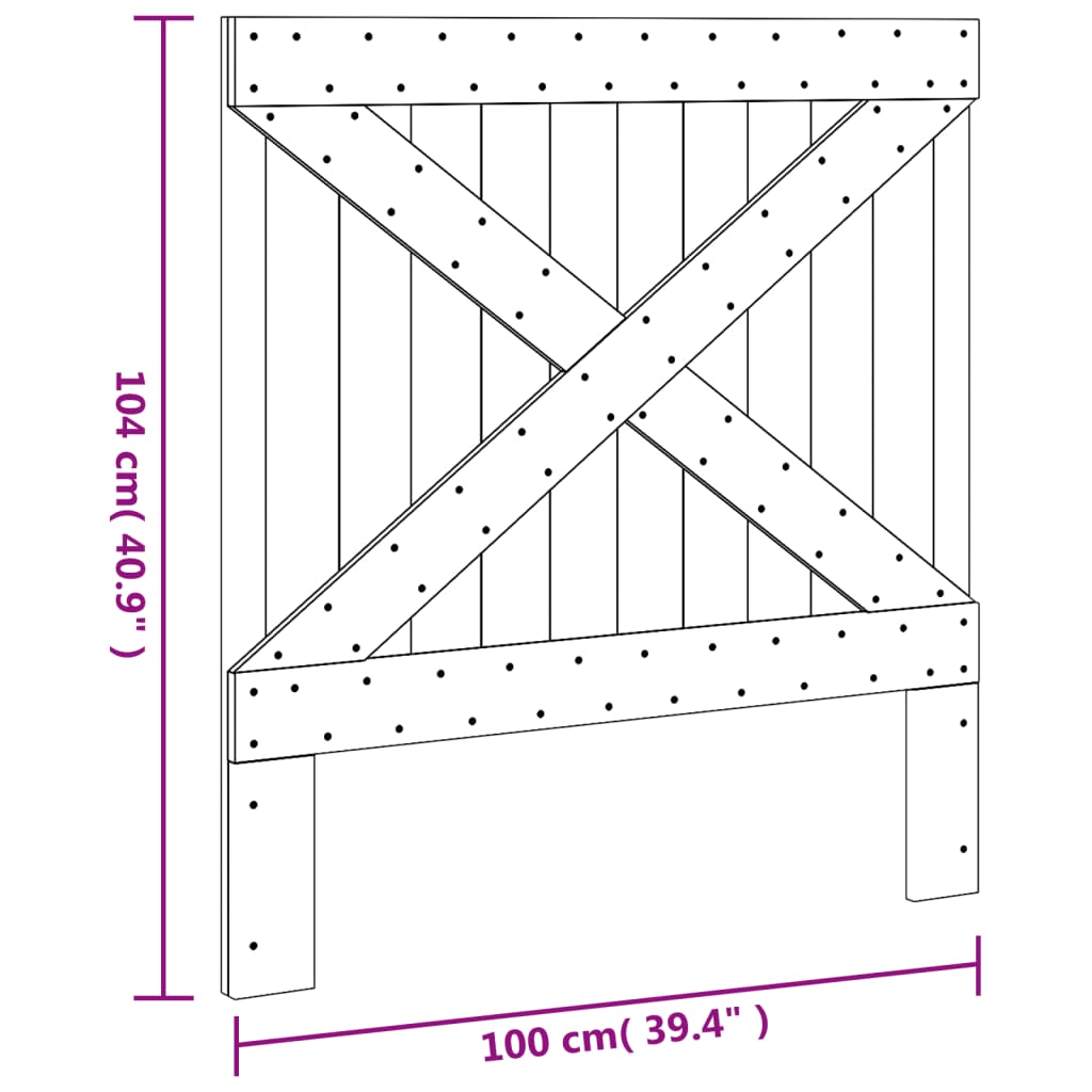 Tête de lit 100x104 cm en pin massif