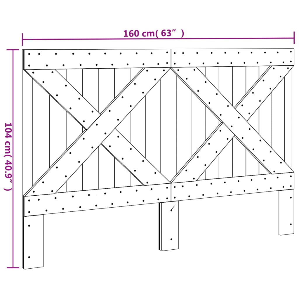 Tête de lit 100x104 cm en pin massif