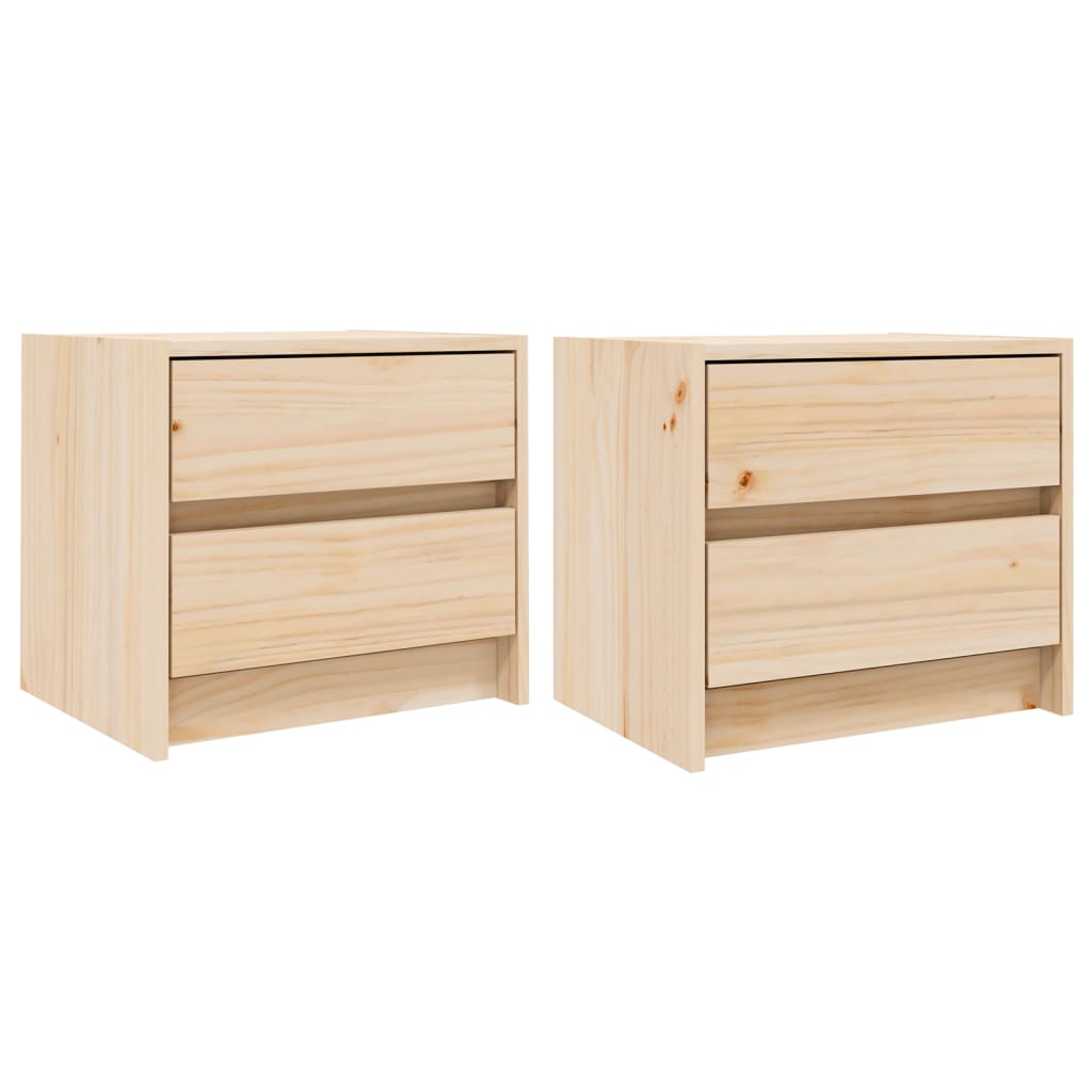 Tables de chevet 2 pcs 40x31x35,5 cm en bois de pin massif