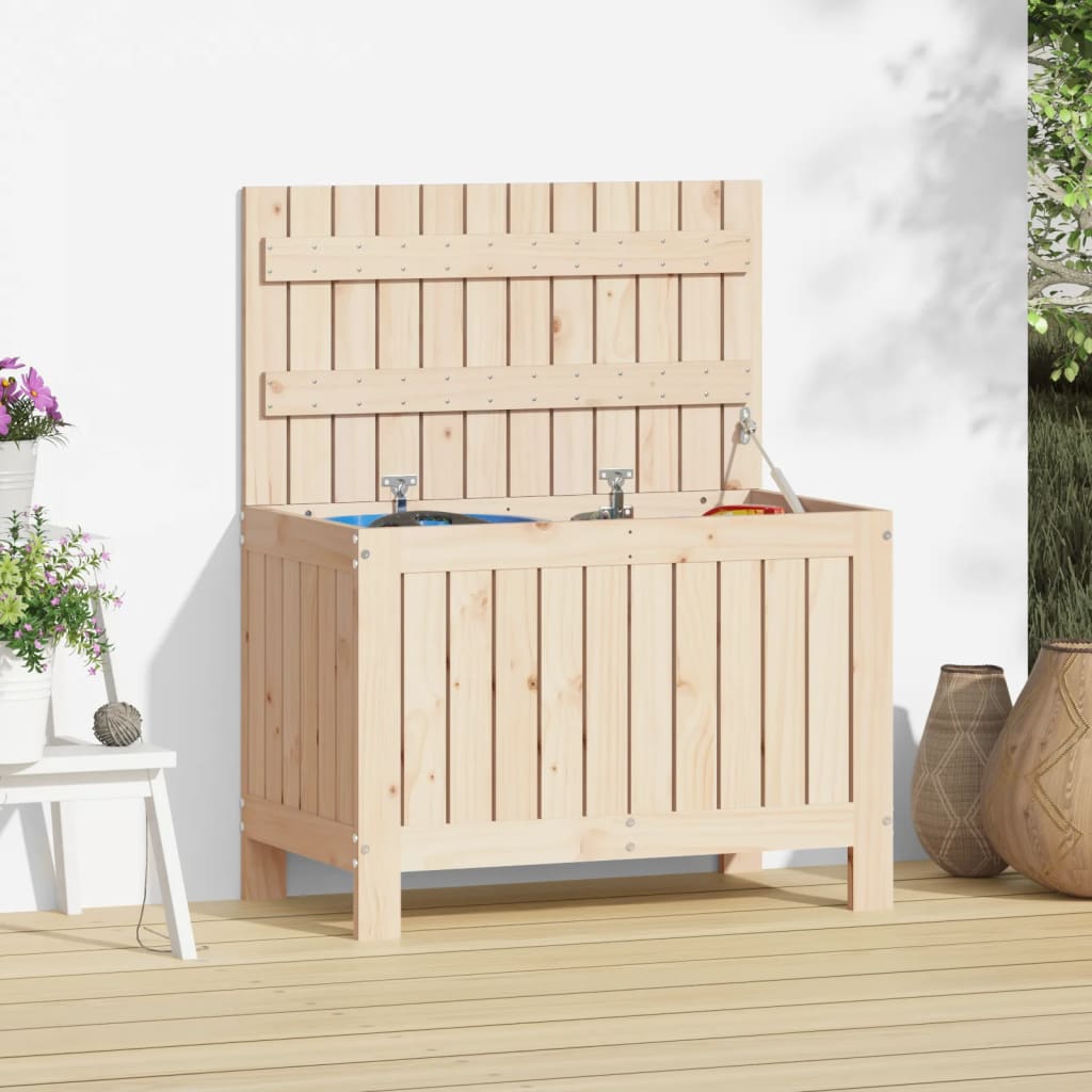 Coffre de jardin 76x42,5x54 cm en bois de pin massif