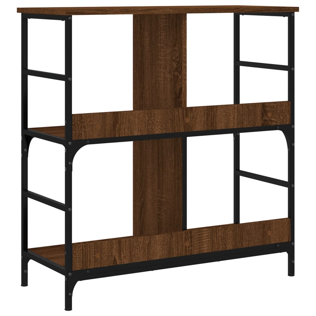 Boekenrek 78,5x33x82 cm bewerkt hout bruin eikenkleur