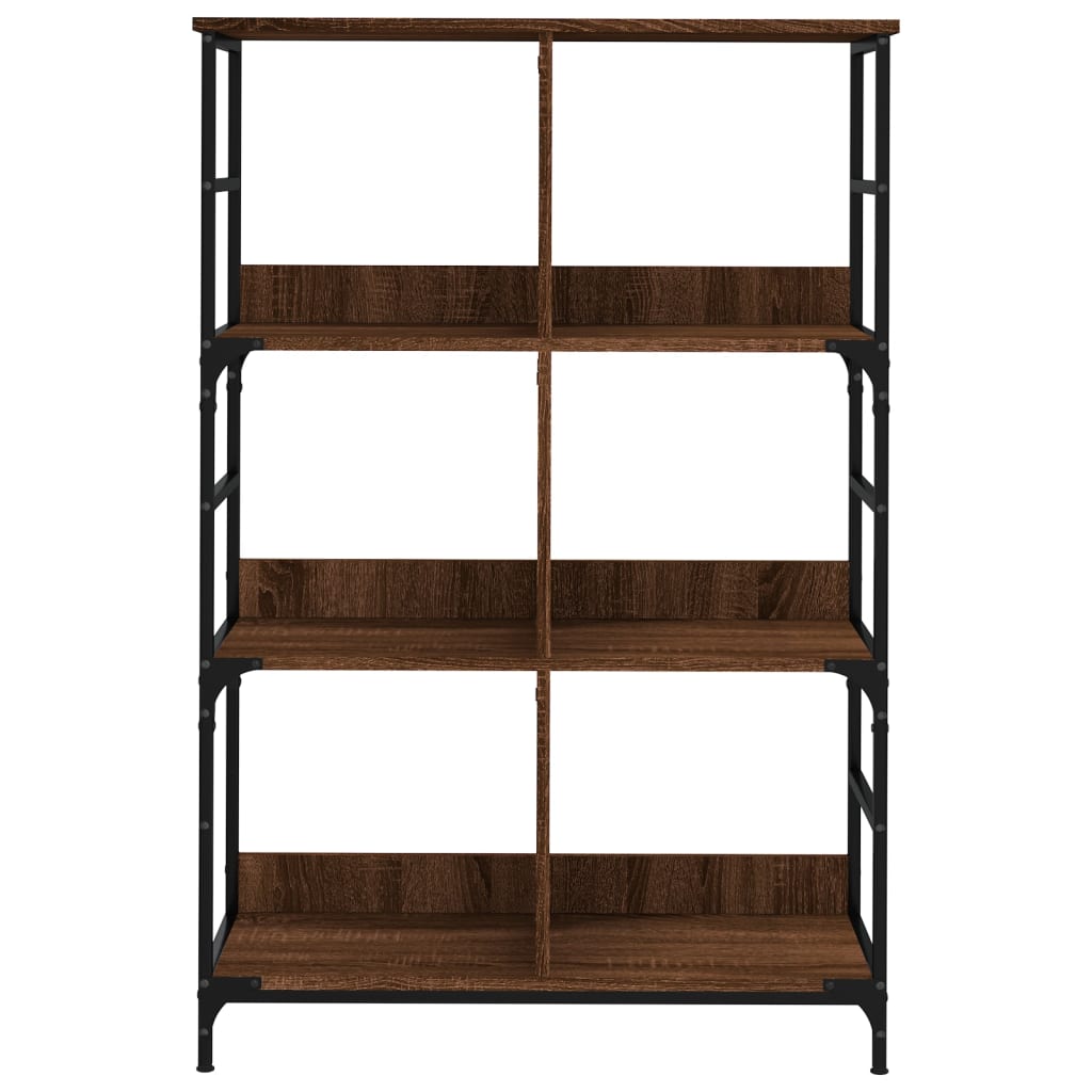 Boekenrek 78,5x33x82 cm bewerkt hout bruin eikenkleur