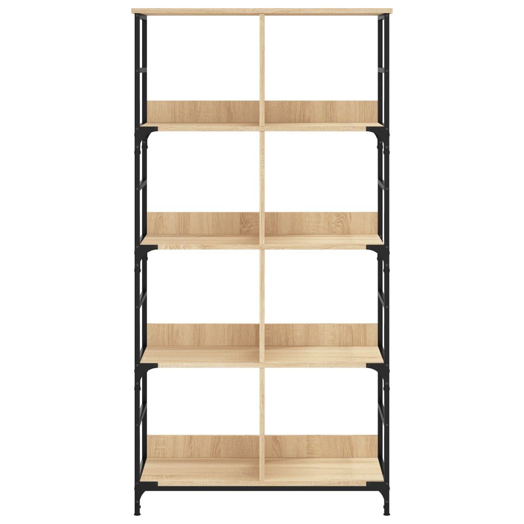 Boekenrek 78,5x33x82 cm bewerkt hout bruin eikenkleur