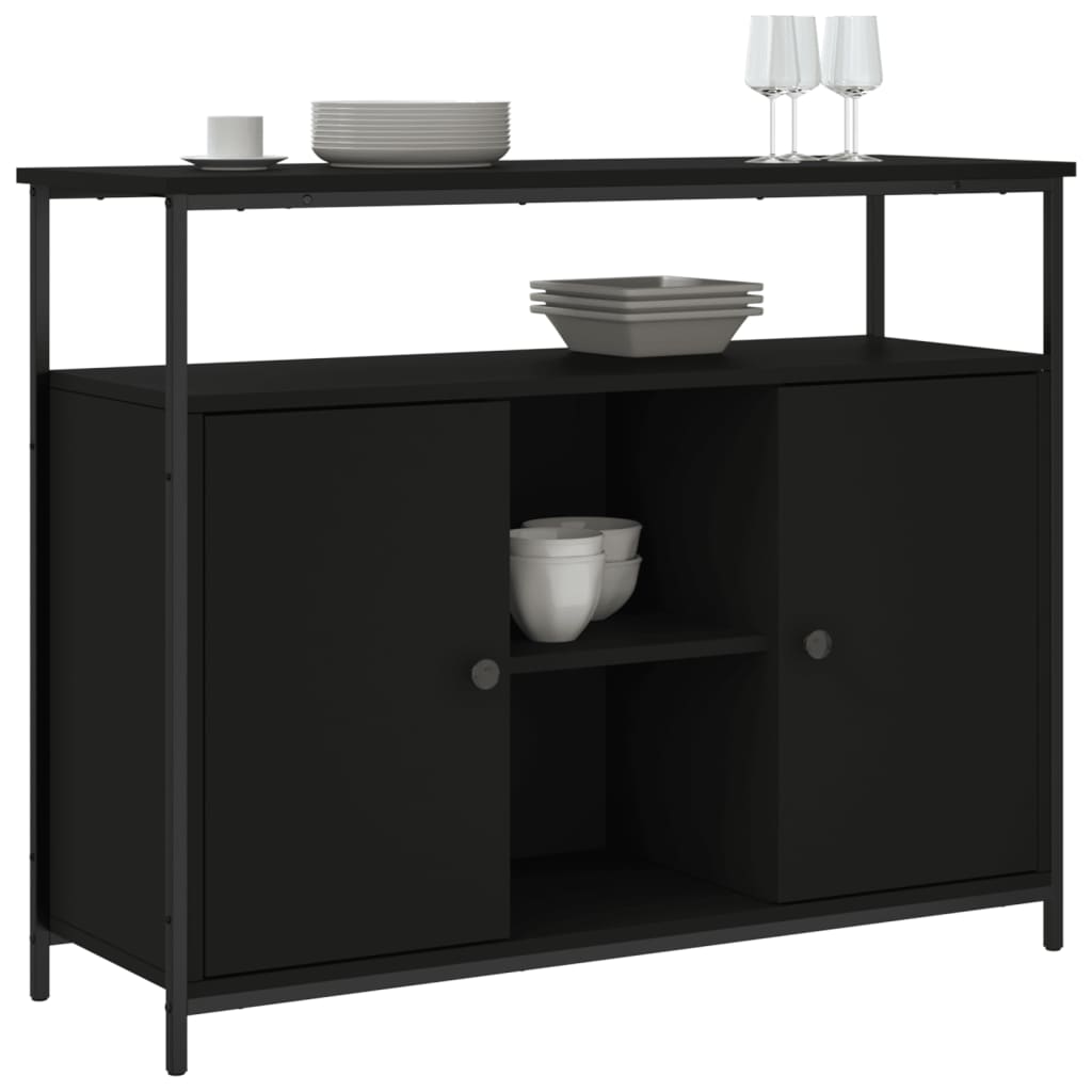 Buffet 100x35x80 cm en dérivé du bois couleur chêne