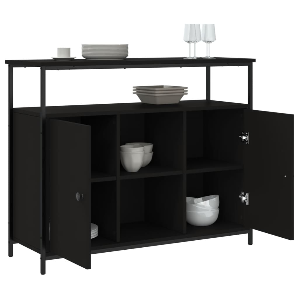 Buffet 100x35x80 cm en dérivé du bois couleur chêne