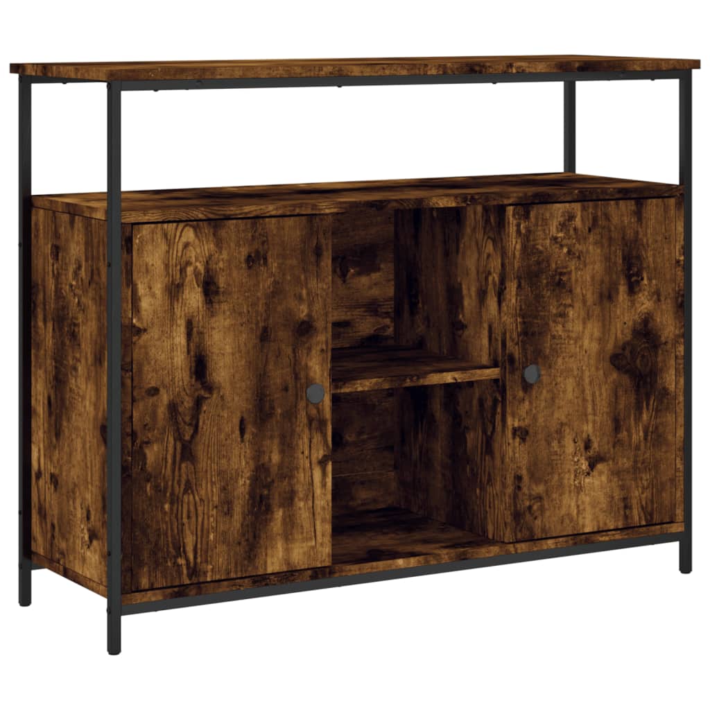 Buffet 100x35x80 cm en dérivé du bois couleur chêne