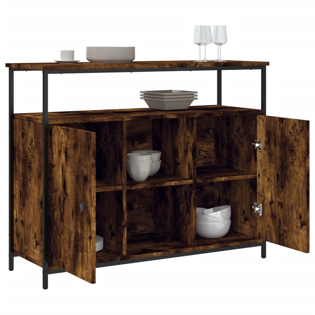 Buffet 100x35x80 cm en dérivé du bois couleur chêne