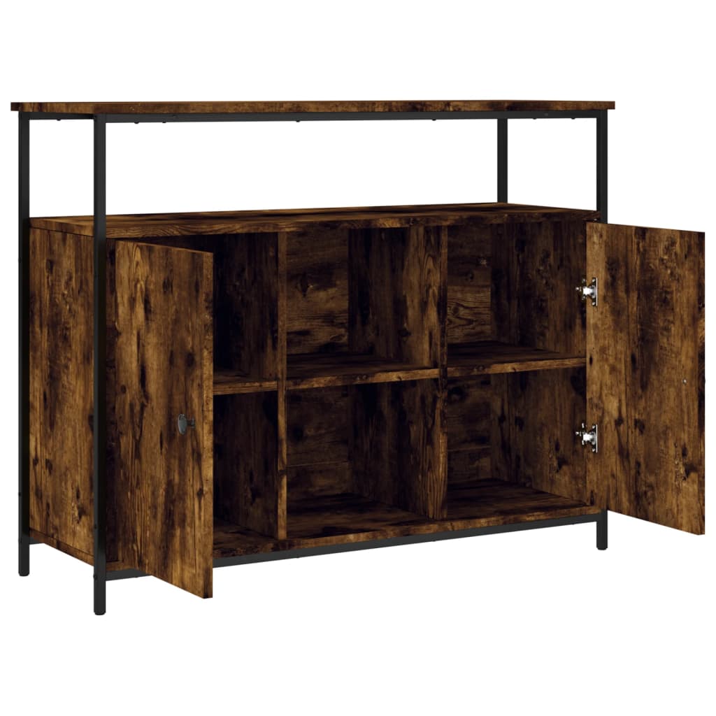 Buffet 100x35x80 cm en dérivé du bois couleur chêne