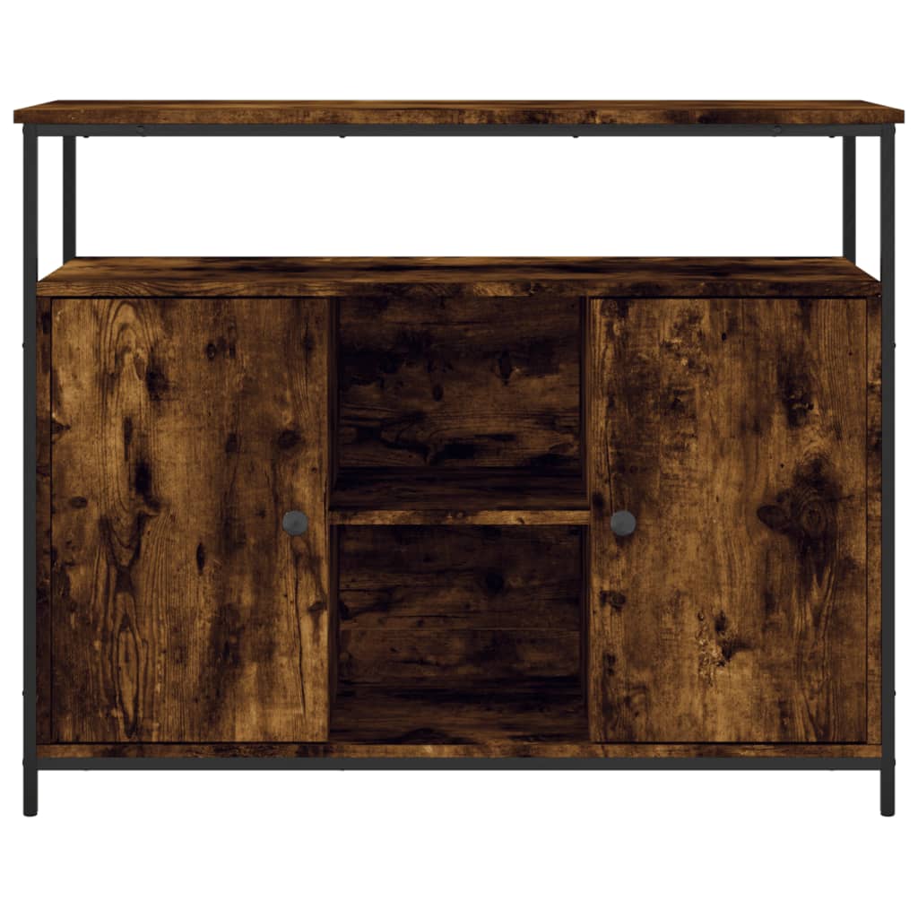 Buffet 100x35x80 cm en dérivé du bois couleur chêne