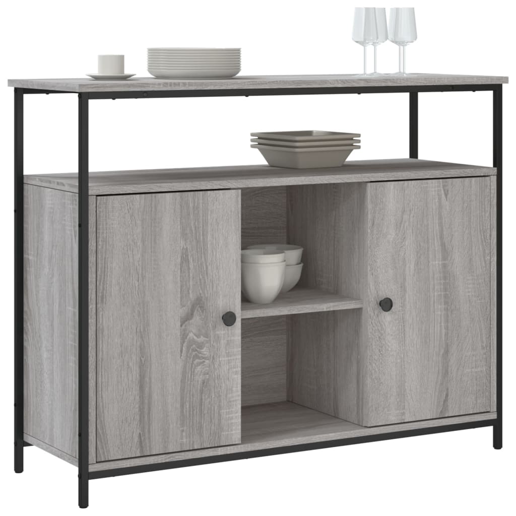 Buffet 100x35x80 cm en dérivé du bois couleur chêne