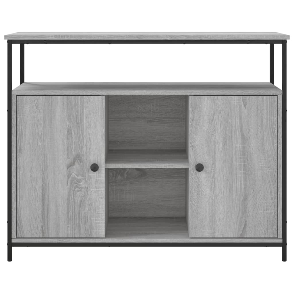 Dressoir 100x35x80 cm bewerkt hout eikenkleurig