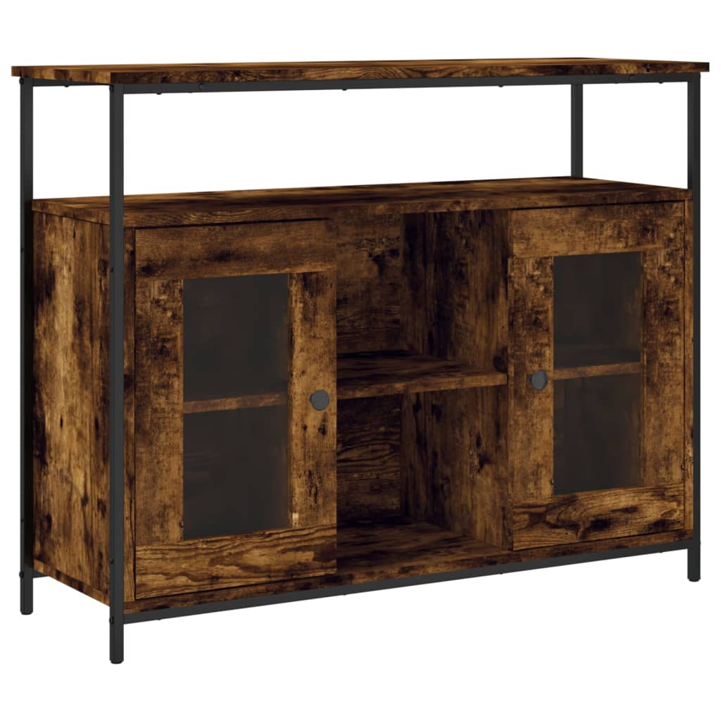 Buffet 100x35x80 cm en dérivé du bois couleur chêne