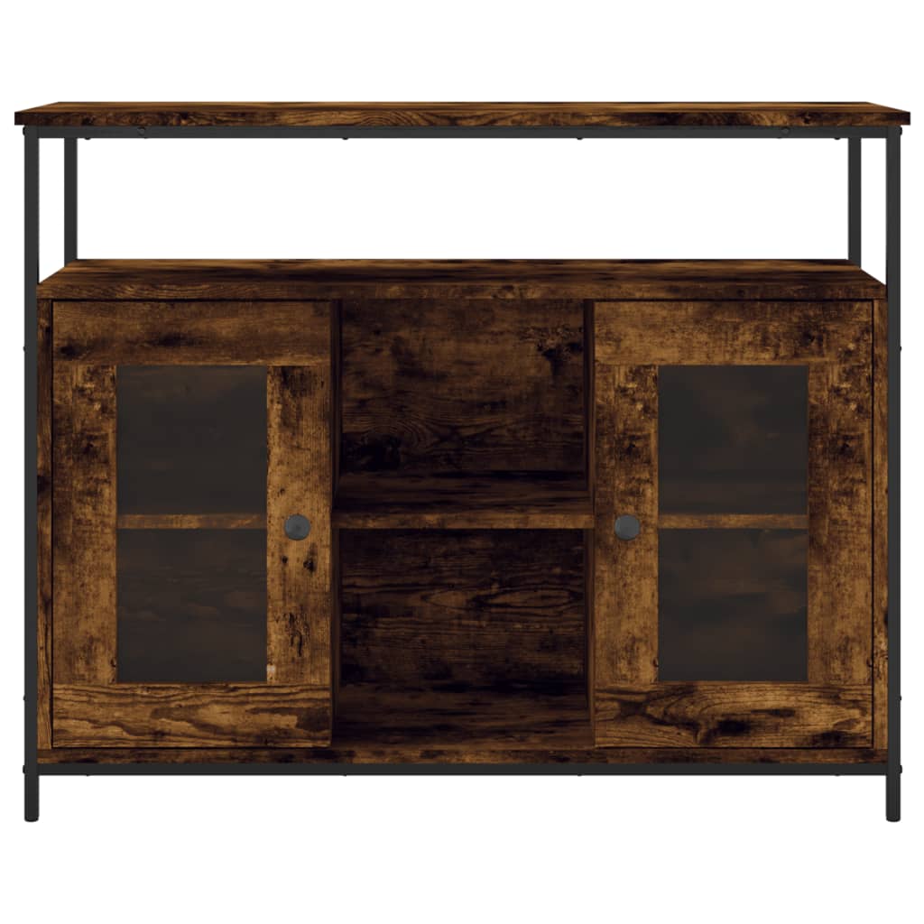 Buffet 100x35x80 cm en dérivé du bois couleur chêne