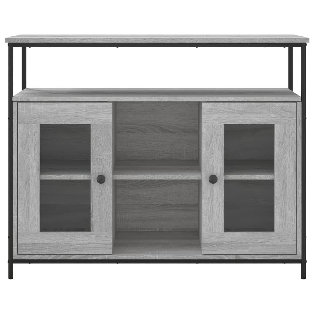 Buffet 100x35x80 cm en dérivé du bois couleur chêne