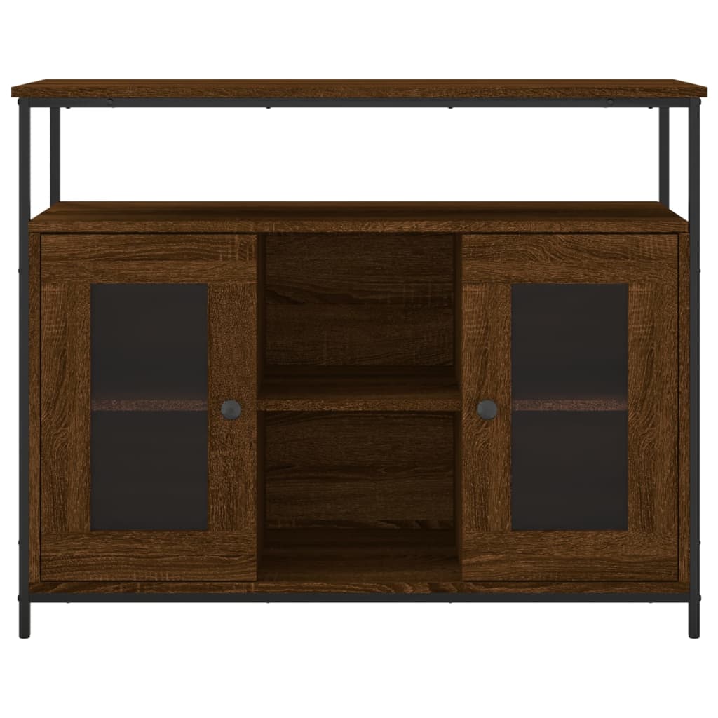 Buffet 100x35x80 cm en dérivé du bois couleur chêne