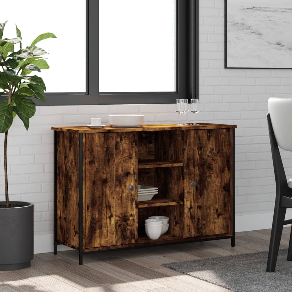 Buffet 100x35x70 cm bois fini couleur chêne marron