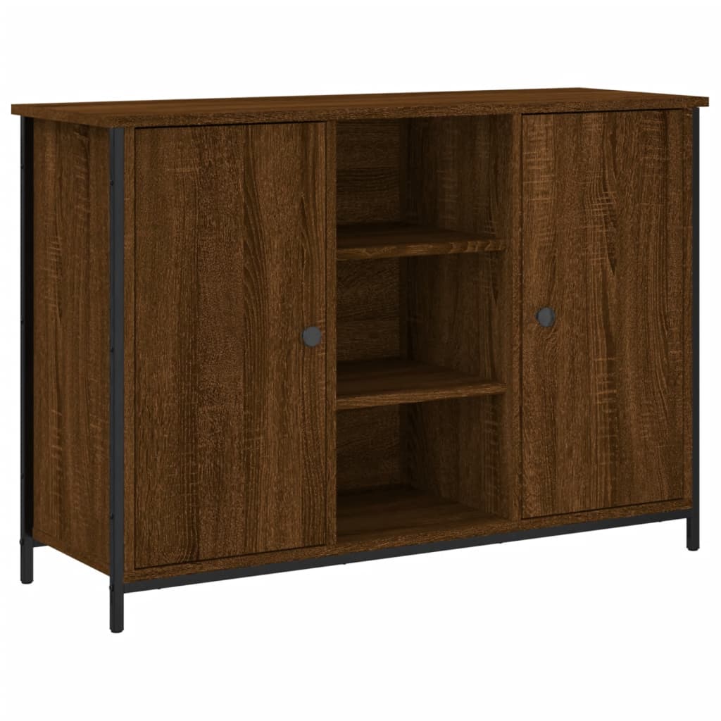 Buffet 100x35x70 cm bois fini couleur chêne marron