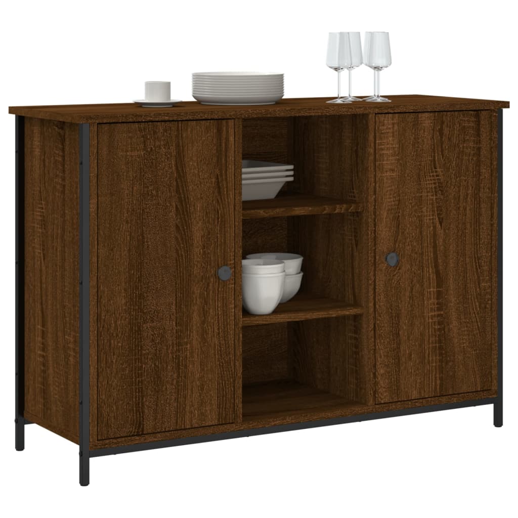 Buffet 100x35x70 cm bois fini couleur chêne marron