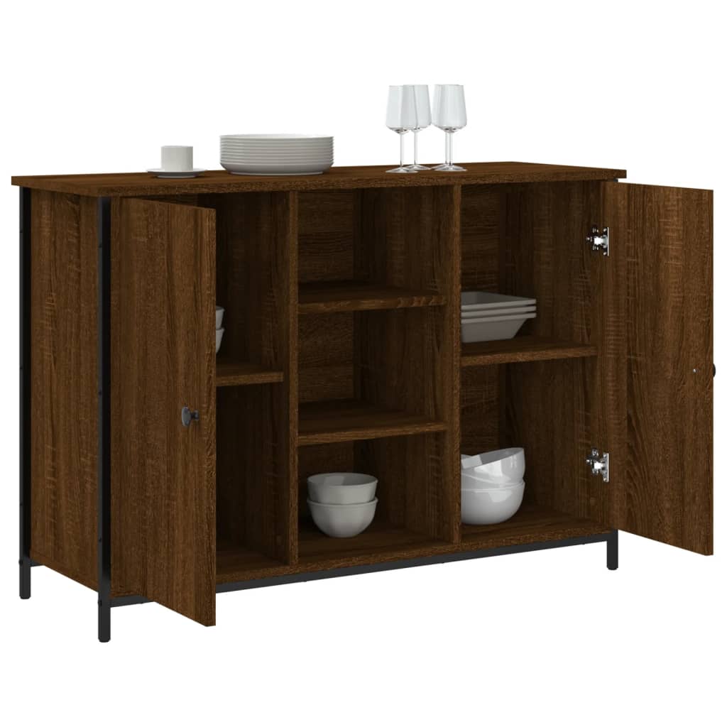 Buffet 100x35x70 cm bois fini couleur chêne marron