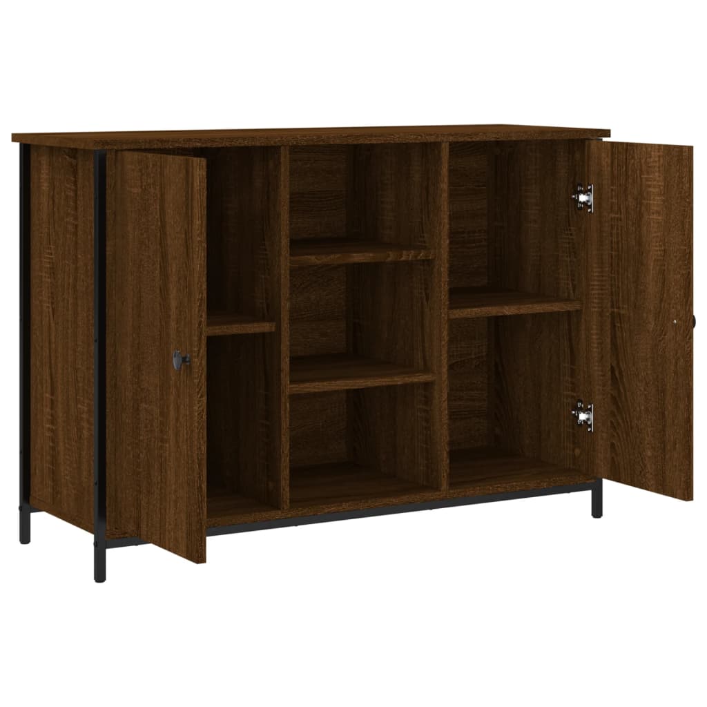 Buffet 100x35x70 cm bois fini couleur chêne marron