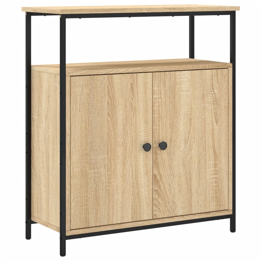 Dressoir 70x30x80 cm bewerkt hout bruin eikenkleur