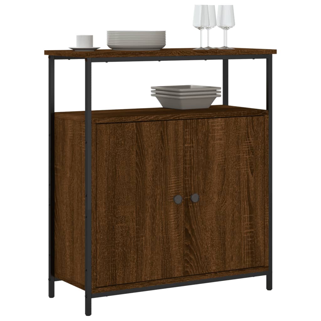 Buffet 70x30x80 cm bois fini couleur chêne marron