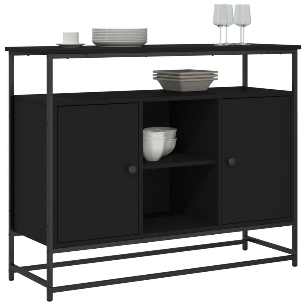 Buffet 100x35x80 cm en dérivé du bois couleur chêne