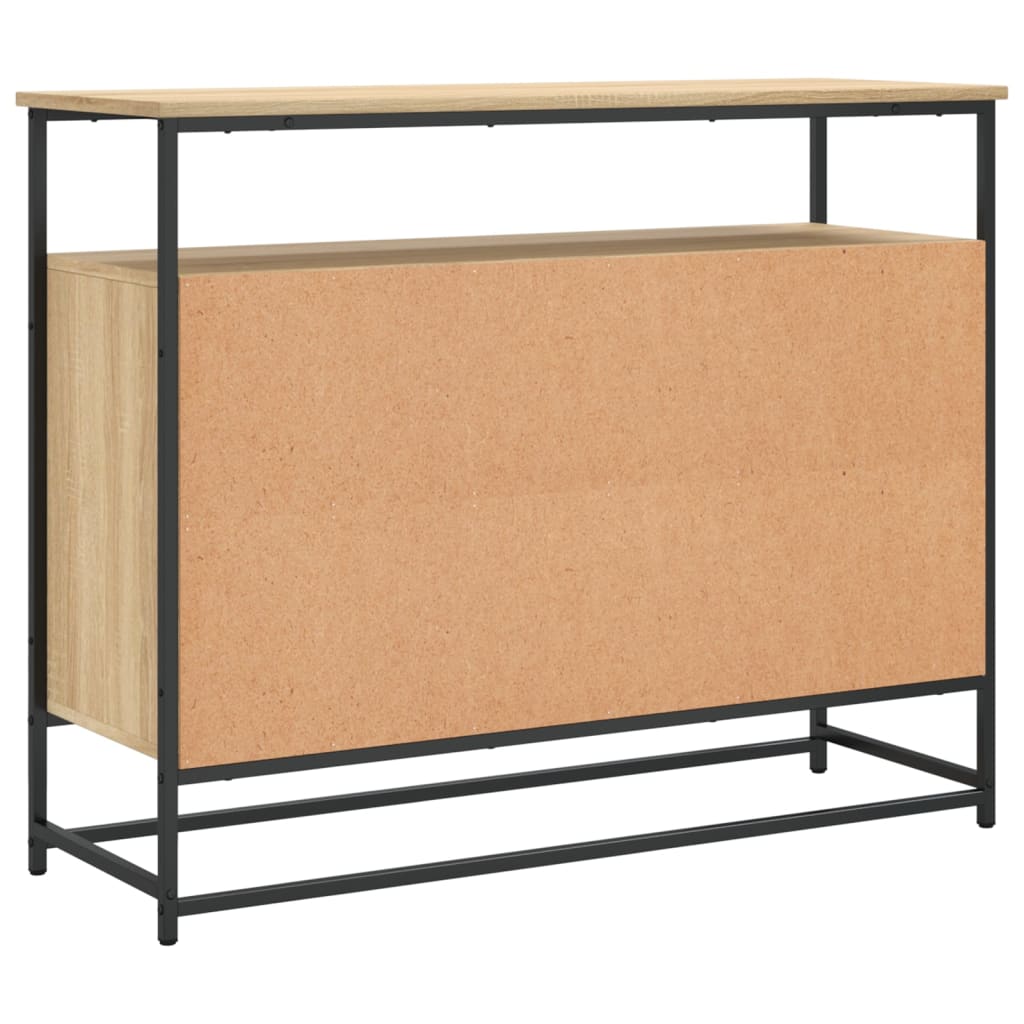 Buffet 100x35x80 cm en dérivé du bois couleur chêne