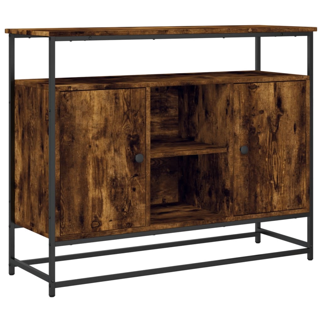 Buffet 100x35x80 cm en dérivé du bois couleur chêne