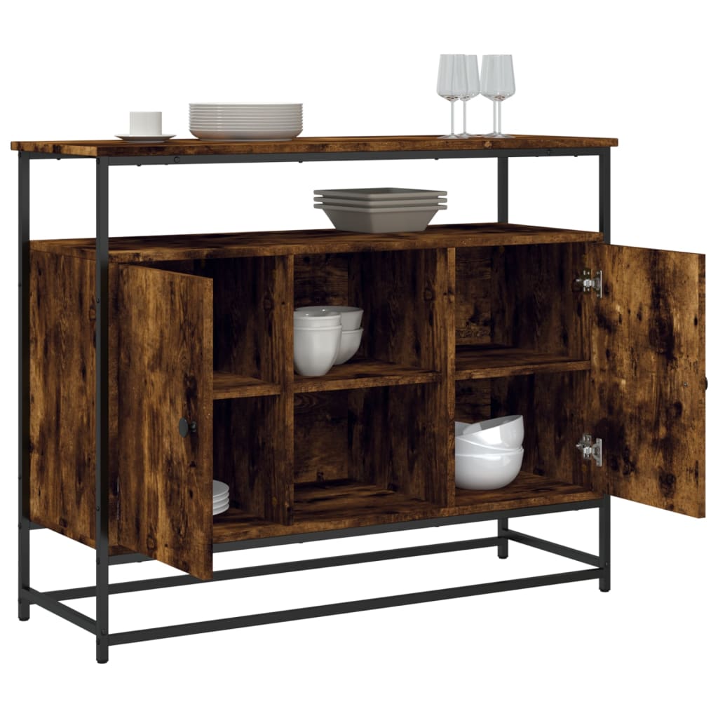 Buffet 100x35x80 cm en dérivé du bois couleur chêne