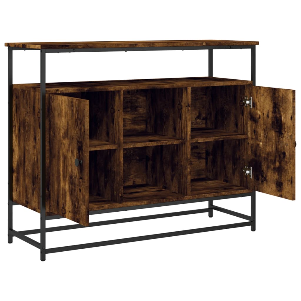 Buffet 100x35x80 cm en dérivé du bois couleur chêne