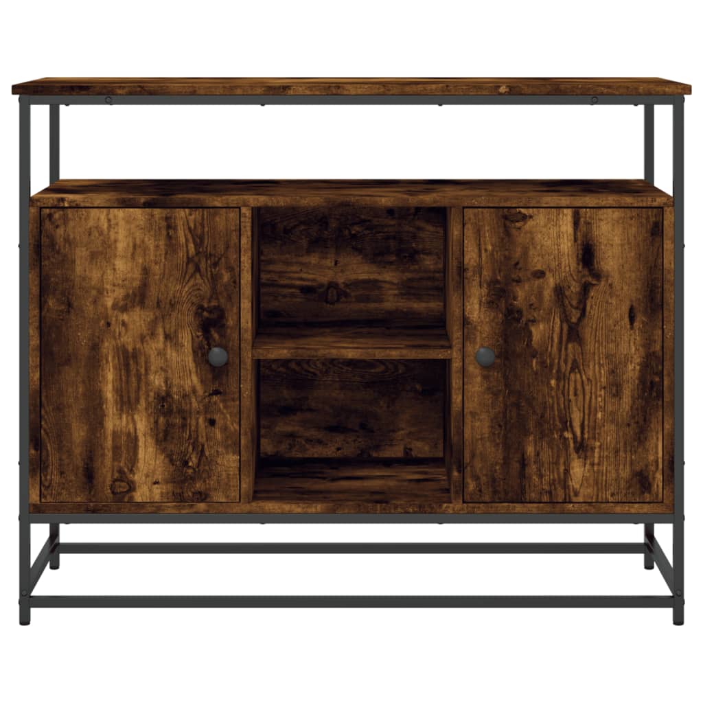 Buffet 100x35x80 cm en dérivé du bois couleur chêne