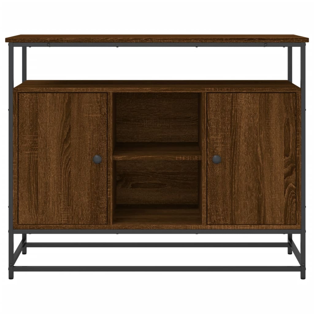 Buffet 100x35x80 cm en dérivé du bois couleur chêne