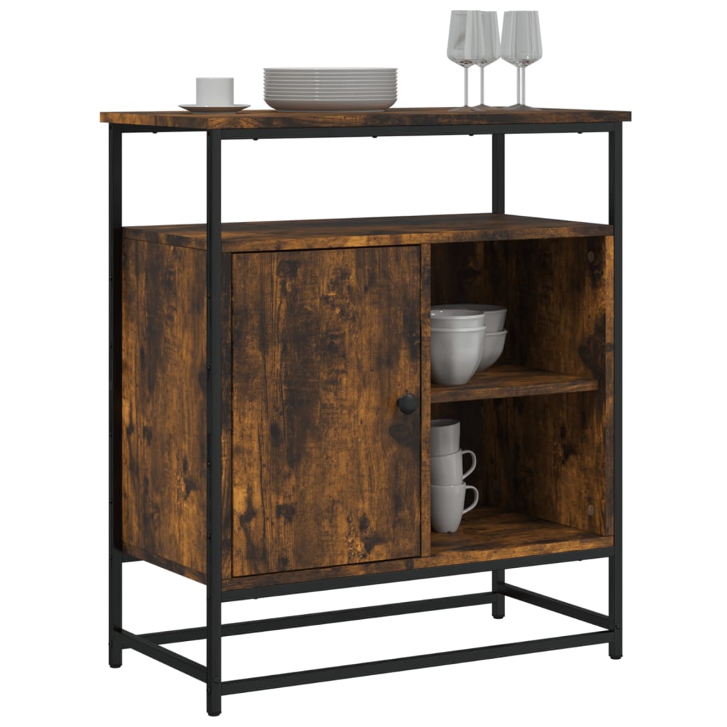 Buffet 69x35x80 cm bois fini couleur chêne marron