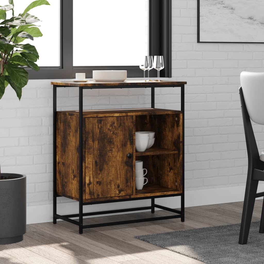 Buffet 69x35x80 cm bois fini couleur chêne marron