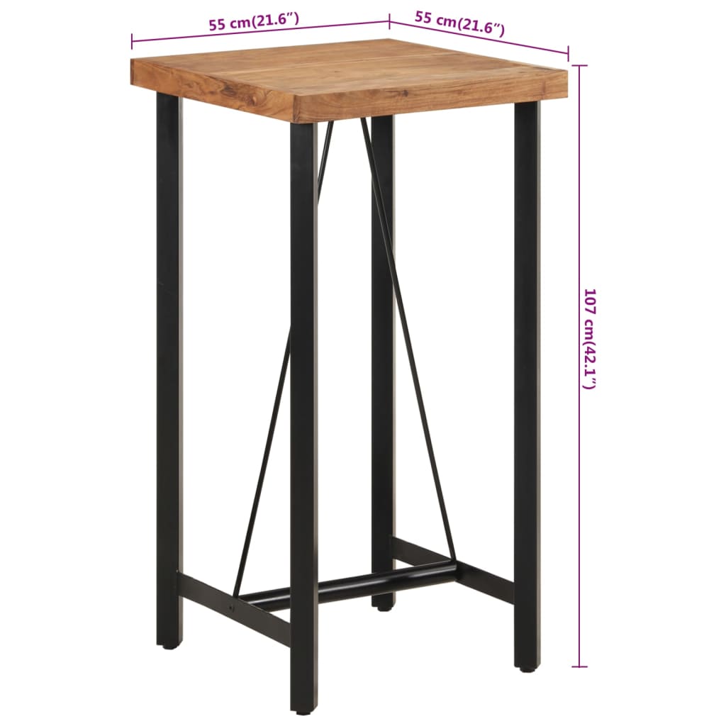 Bartafel 150x70x107 cm massief acaciahout