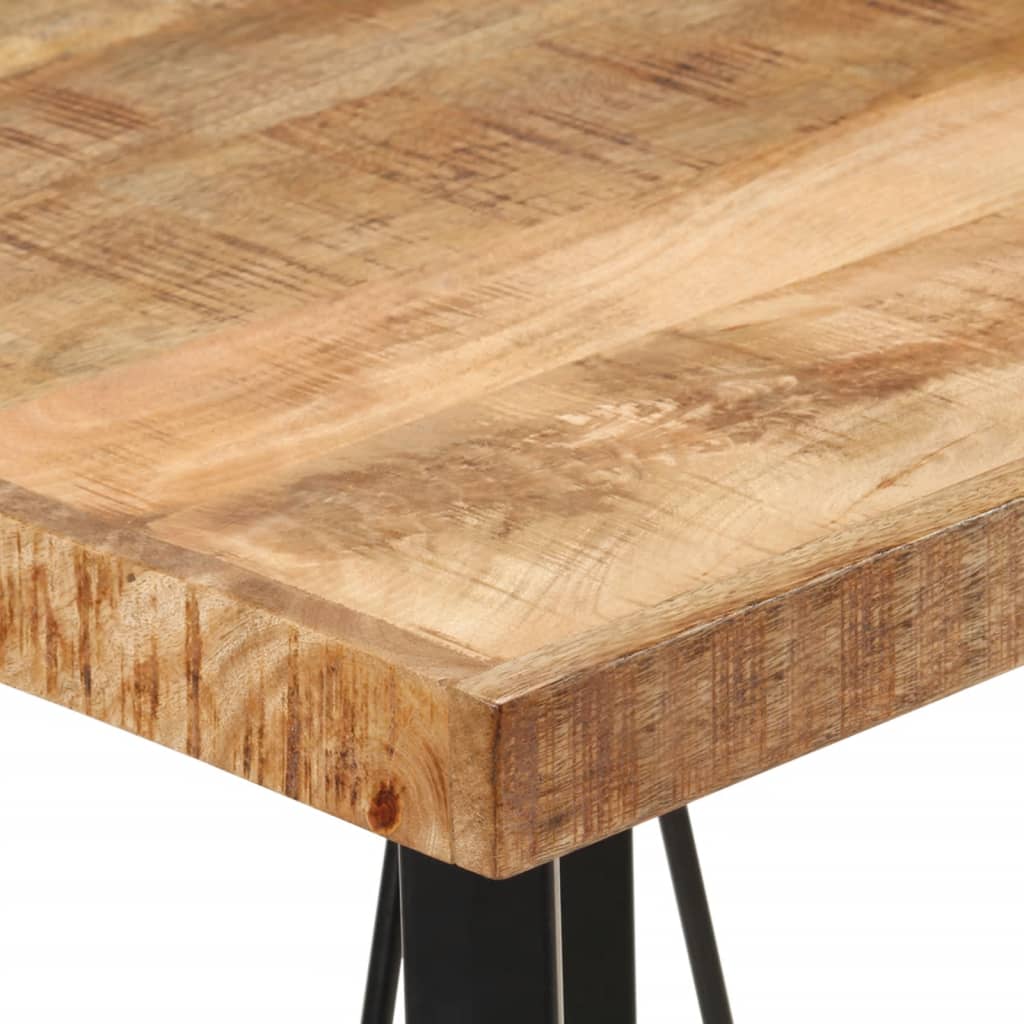 Table de bar 60x60x107 cm bois de manguier brut