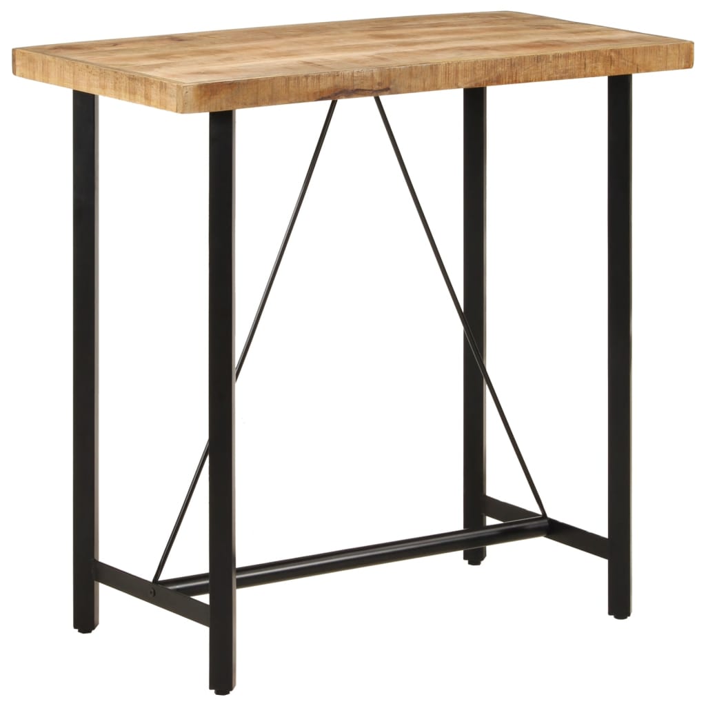 Table de bar 60x60x107 cm bois de manguier brut