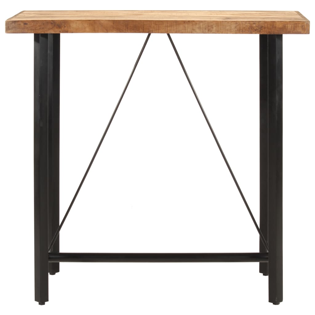 Table de bar 60x60x107 cm bois de manguier brut