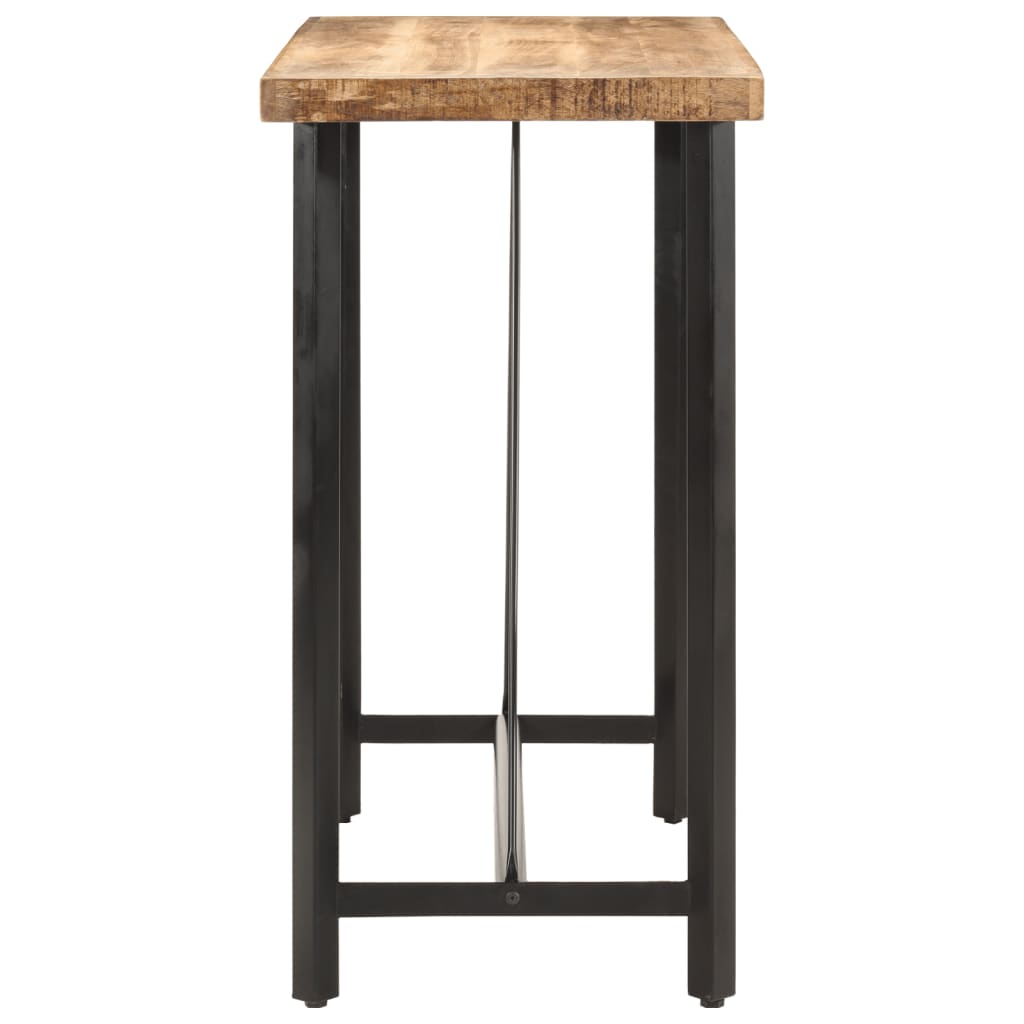 Table de bar 60x60x107 cm bois de manguier brut