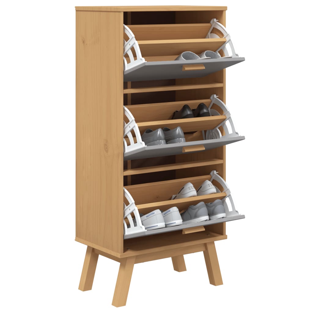 Schoenenkast OLDEN 55x35x120 cm grenenhout en