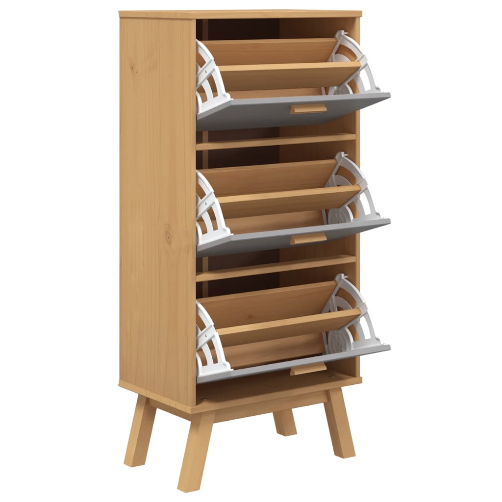 Schoenenkast OLDEN 55x35x120 cm grenenhout en