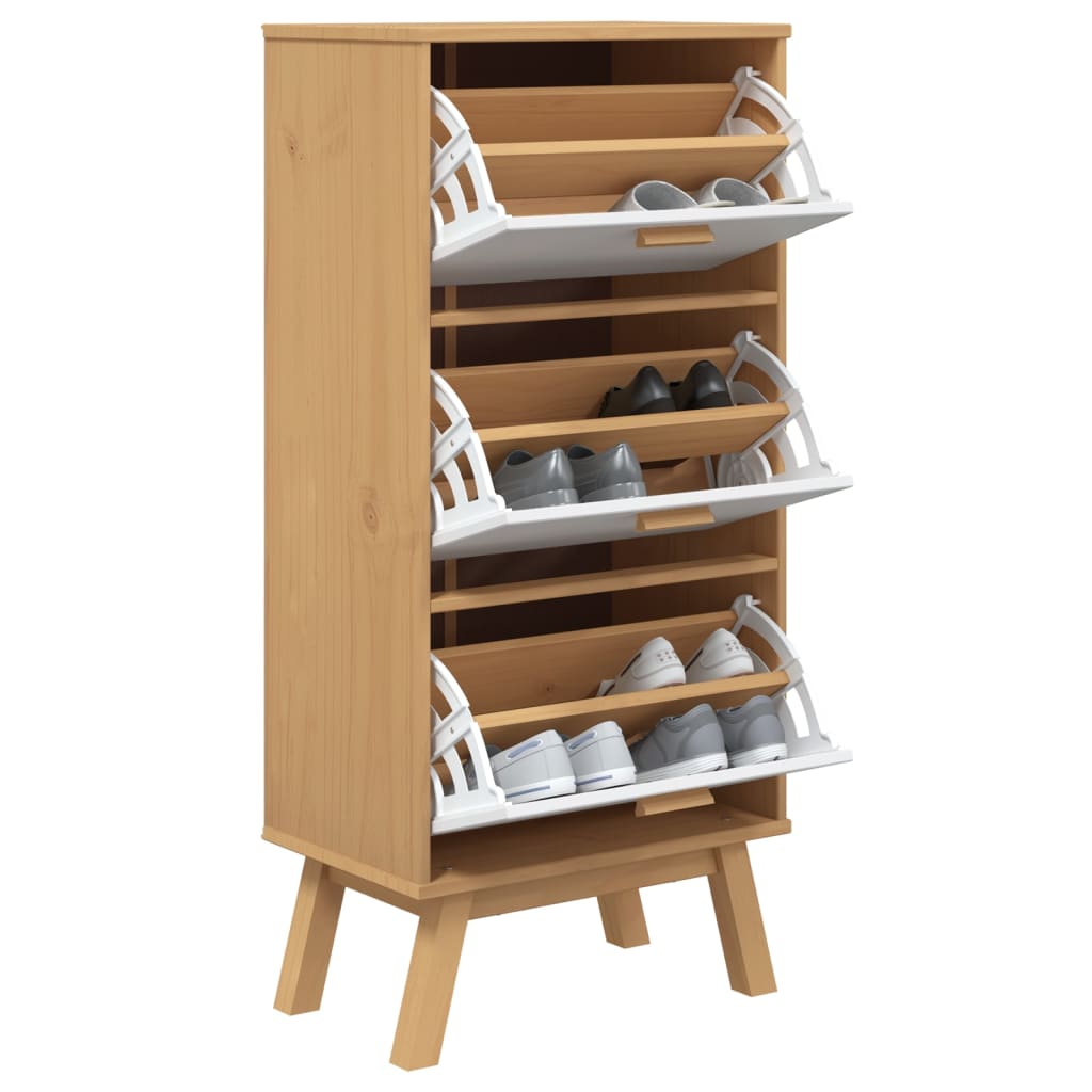 Schoenenkast OLDEN 55x35x120 cm grenenhout en