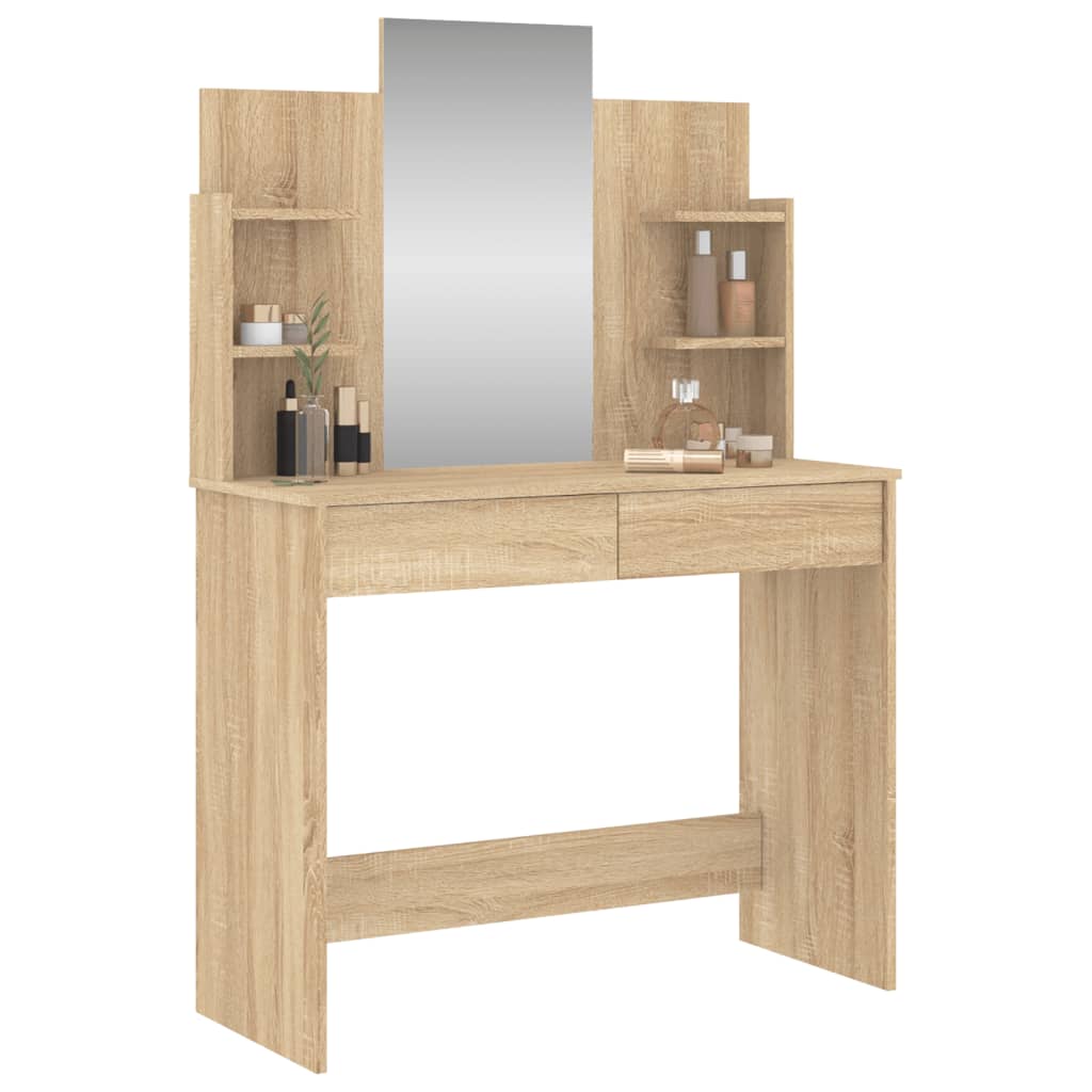 Kaptafel met spiegel 96x39x142 cm eikenkleurig