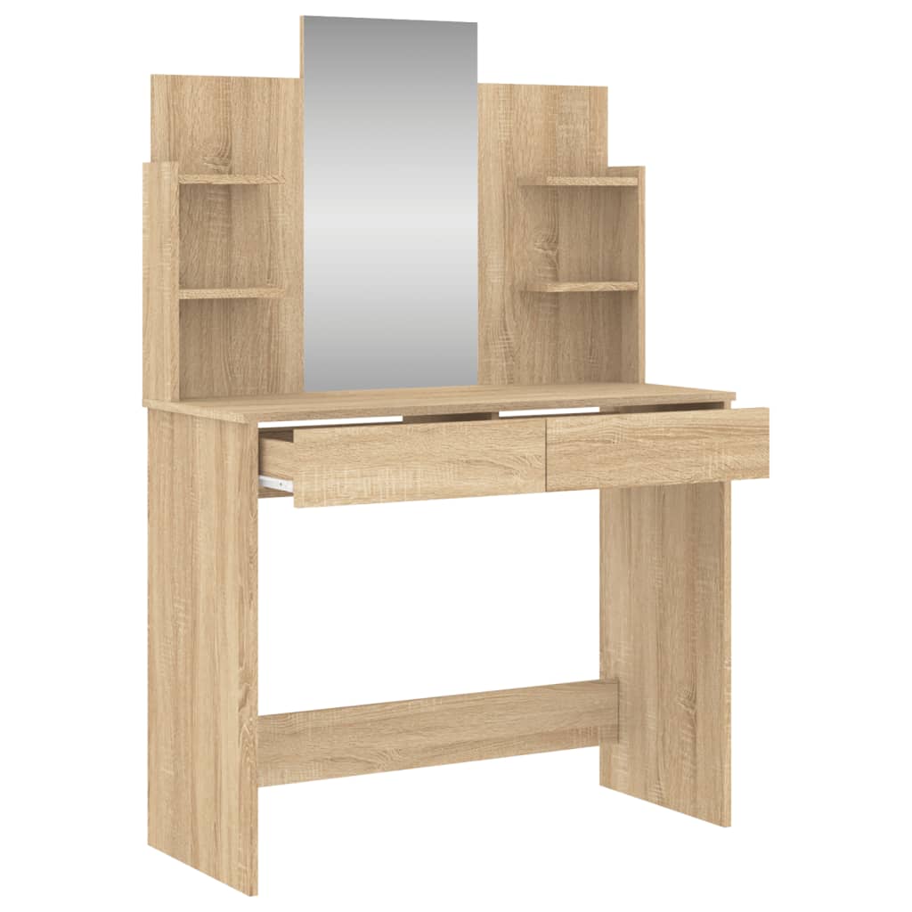 Kaptafel met spiegel 96x39x142 cm eikenkleurig