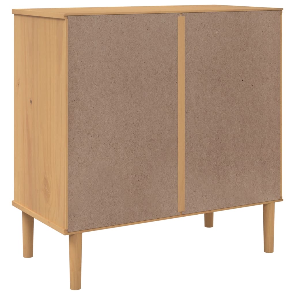 Buffet SENJA aspect rotin 80x40x80 cm bois de pin massif