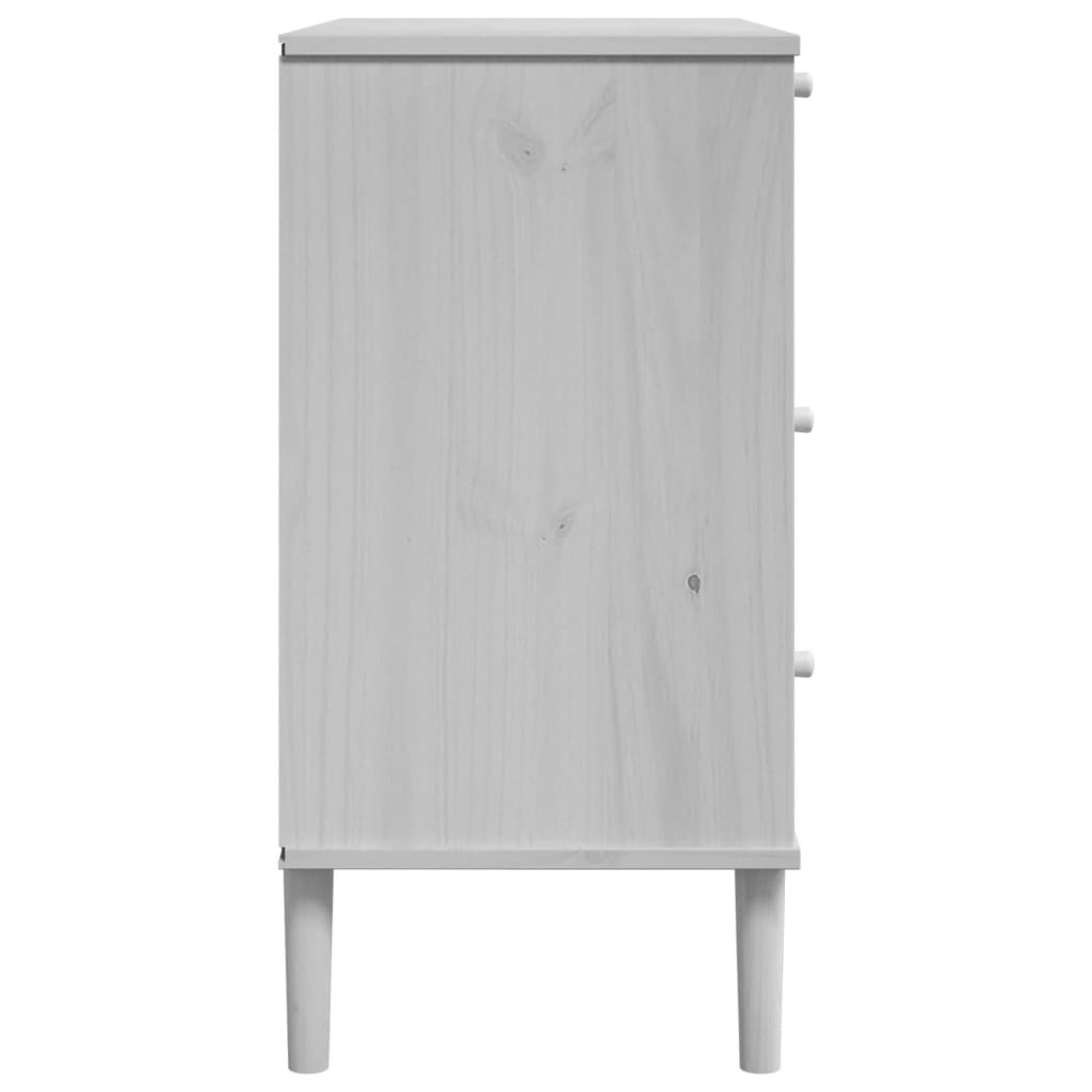 Commode SENJA aspect rotin 80x40x80 cm bois de pin massif