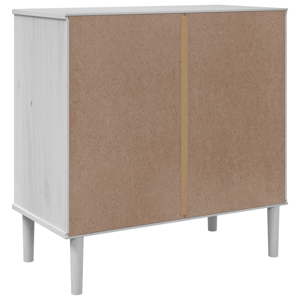 Commode SENJA aspect rotin 80x40x80 cm bois de pin massif