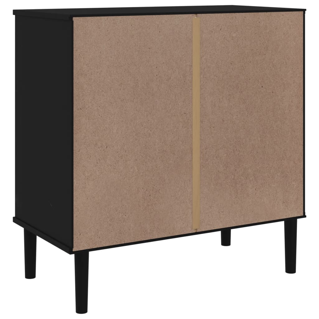 Commode SENJA aspect rotin 80x40x80 cm bois de pin massif